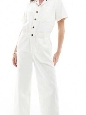 Levi’s White Short-Sleeve Denim Jumpsuit / Boiler Suit (Size Small) - NWT